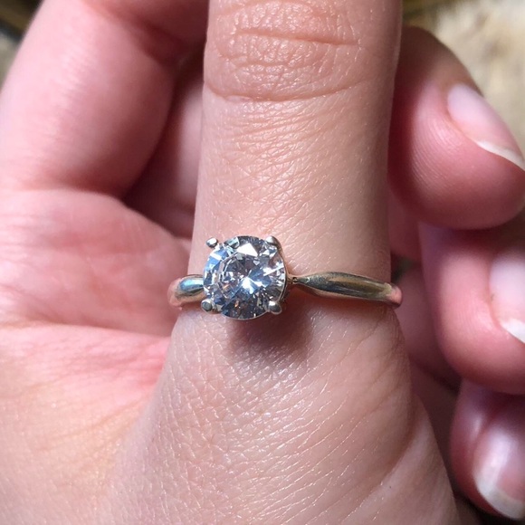 Jewelry Sterling Silver Mega Cubic Zirconium Engagement Ring Poshmark